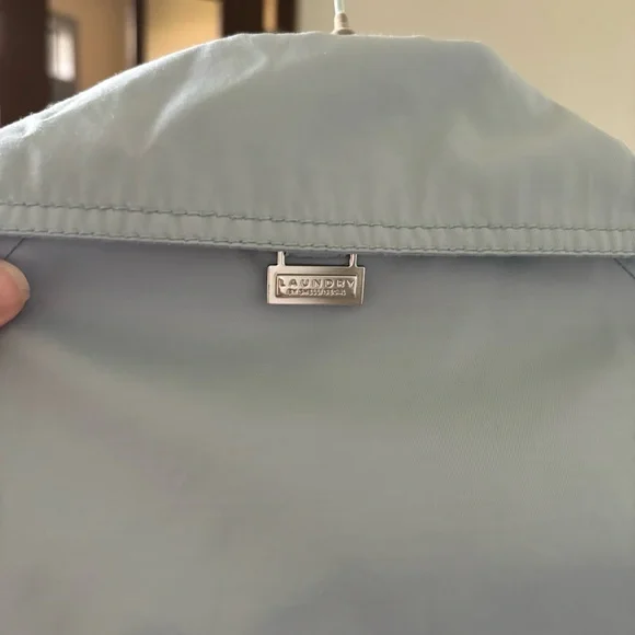 Laundry by Shelli Segal Trench Coat Size Small in Baby Blue Wrap Coat - Picture 6 of 12